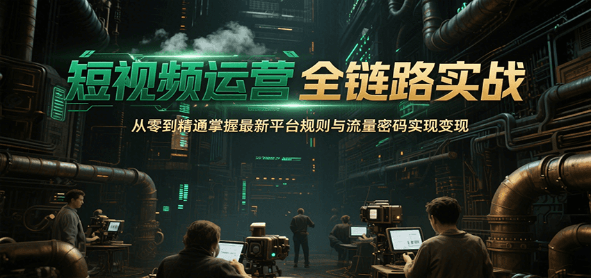 短视频运营全链路实战,从零到精通掌握最新平台规则与流量密码实现变现-优优云网创