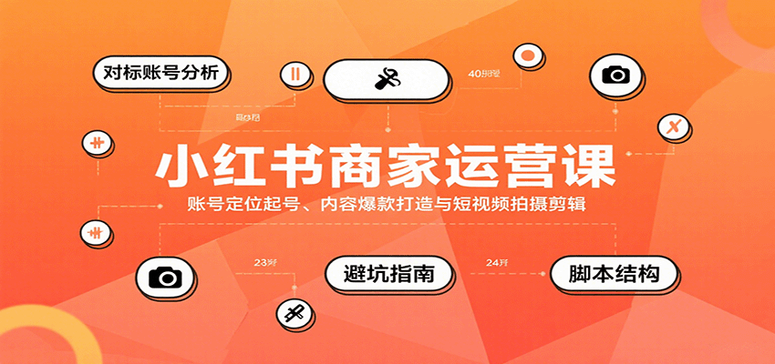 小红书商家运营课,账号定位起号、内容爆款打造与短视频拍摄剪辑-优优云网创