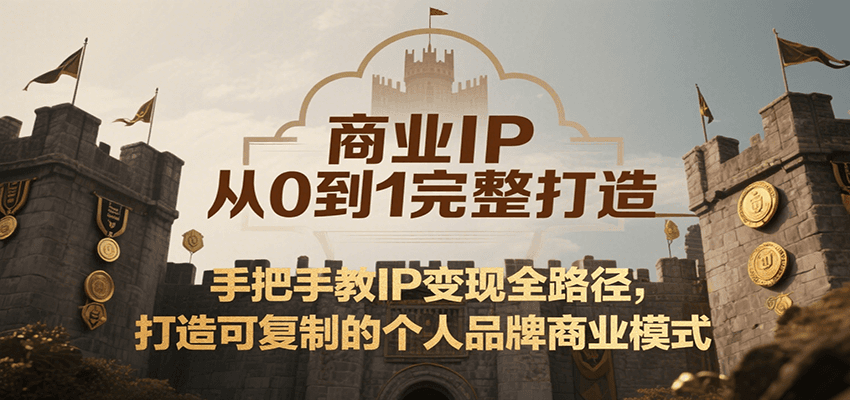 商业IP从0到1完整打造，手把手教IP变现全路径，打造可复制的个人品牌商业模式-优优云网创