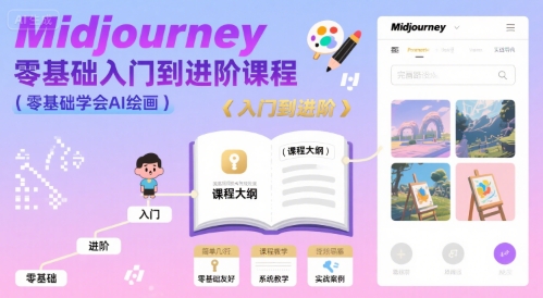 midjourney零基础入门到进阶课程，零基础学会AI绘画-优优云网创