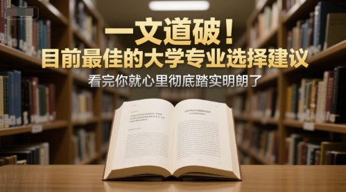 付费文章：一文道破！目前最佳的大学专业选择建议，看完你就心里彻底踏实明朗了-优优云网创