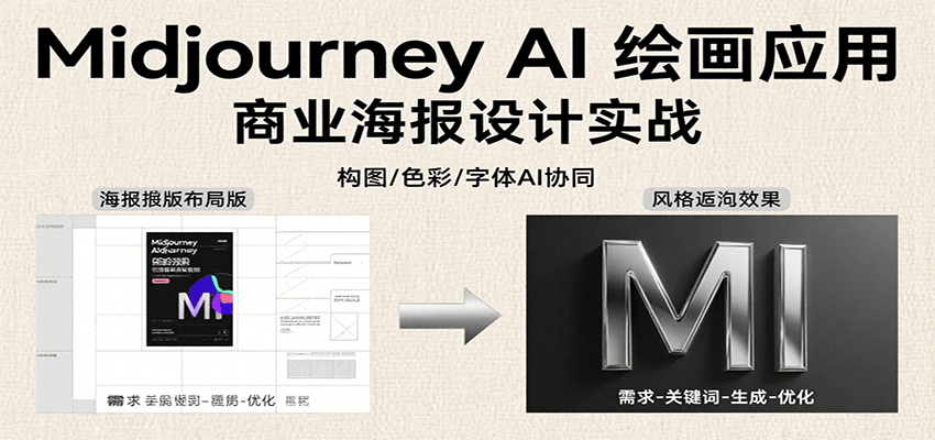 Midjourney AI绘画应用,关键词指令解析、漫画头像制作、海报设计、3D人物生成等-优优云网创