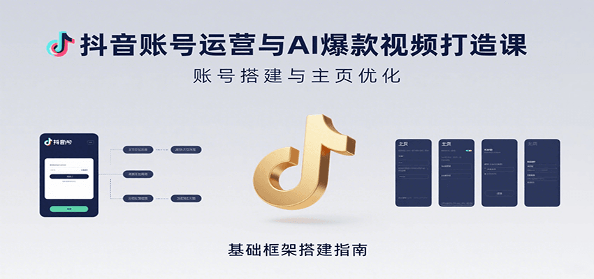 抖音账号运营与AI爆款视频打造课:含账号搭建、运营及多种AI特效视频制作方法-优优云网创