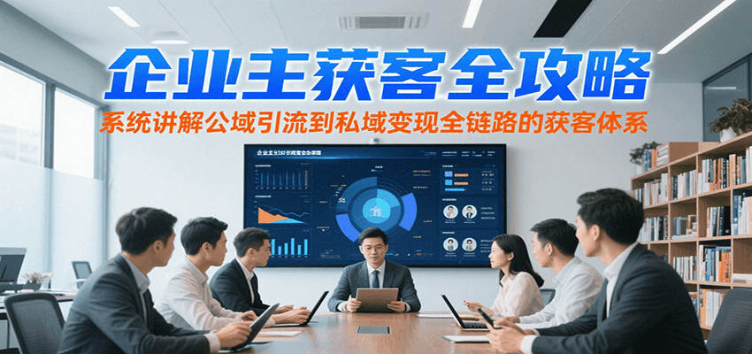 企业主获客全攻略,系统讲解公域引流到私域变现全链路的获客体系-优优云网创