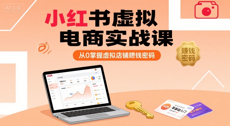 小红书虚拟电商实战课，从0掌握虚拟店铺賺钱密码(更新)-优优云网创
