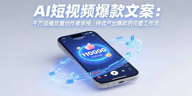 AI短视频爆款文案:千万级播放量创作者亲授,持续产出爆款的完整工作流-优优云网创