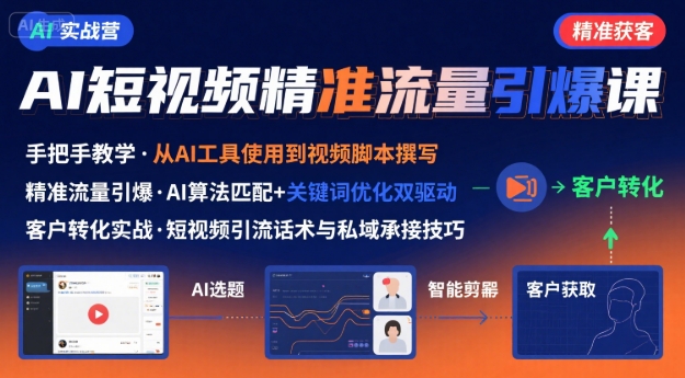 AI+短视频引爆精准客户实战营,手把手教你引爆Ai短视频精准流量