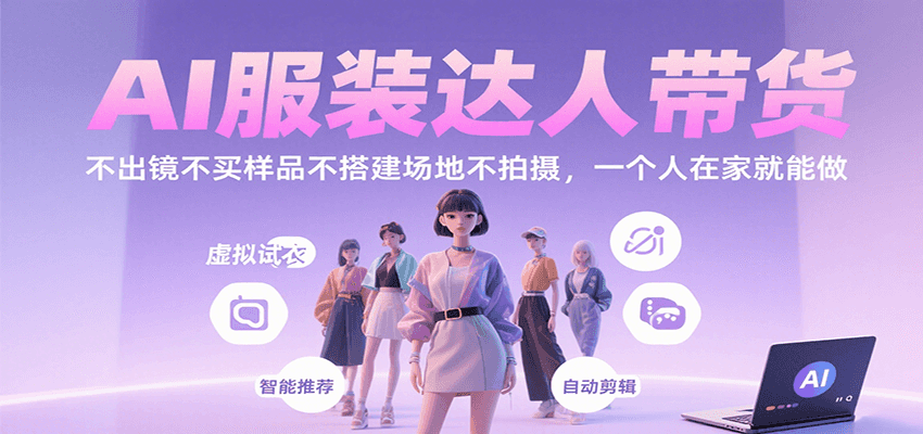 AI服装达人带货,不出镜不买样品不搭建场地不拍摄,一个人在家就能做-优优云网创